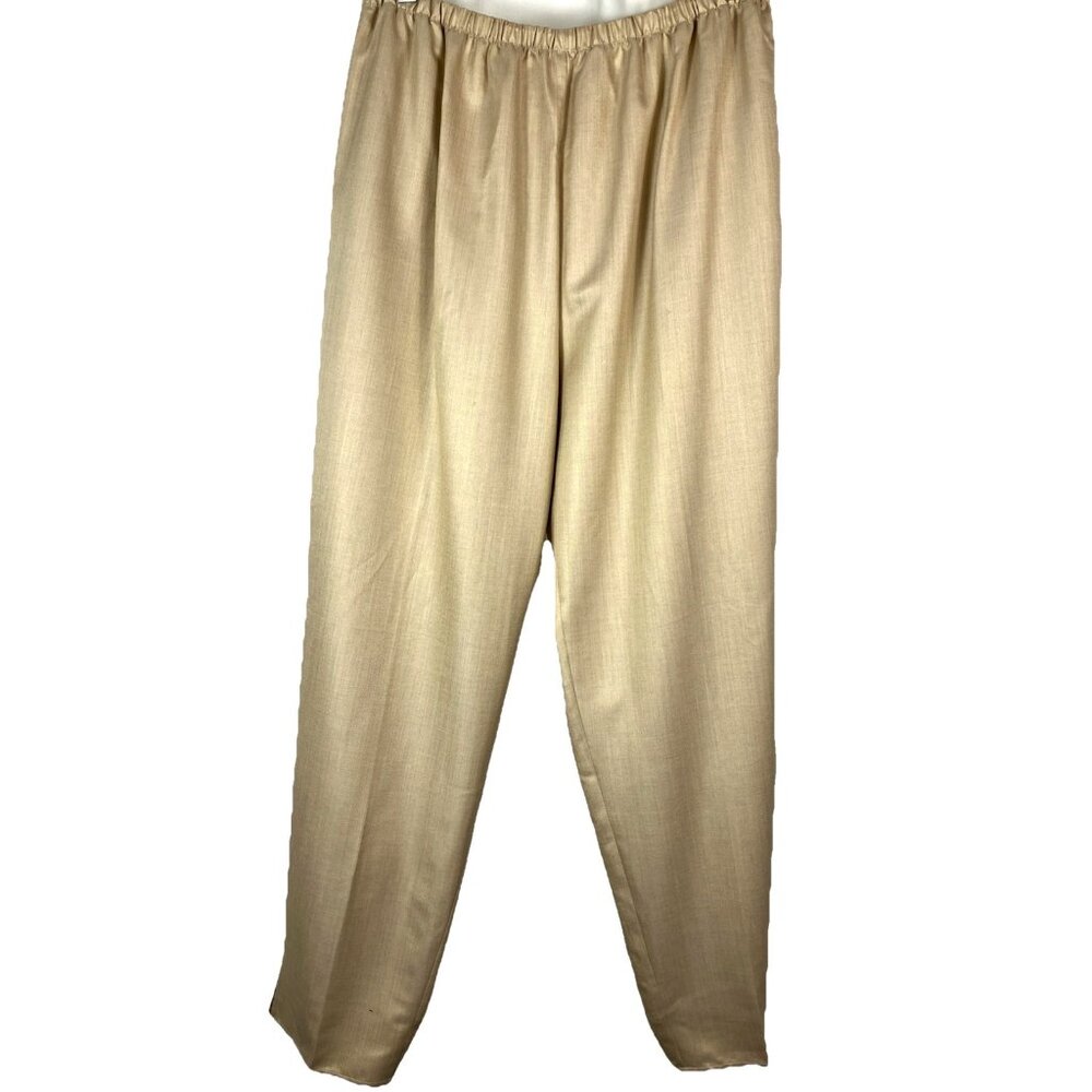 $$$ Sz 3 Shamask Beige   Wool Silk Taper Leg Pants